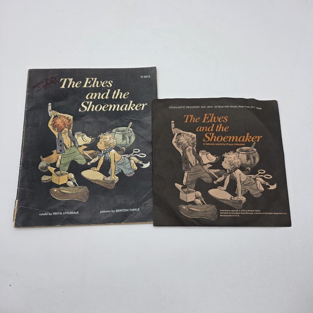 1975 Elves and the Shoemaker Scholastic Book & 7 Inch Record SCC 2615 Vintage